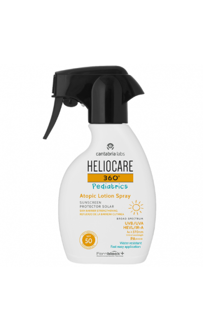 HELIOCARE 360 PEDIATRICS AEROSOLS AIZSARDZĪBA NO SAULES ATOPISKAI BĒRNU UN ZĒNU ĀDAI SPF50, 250 ML