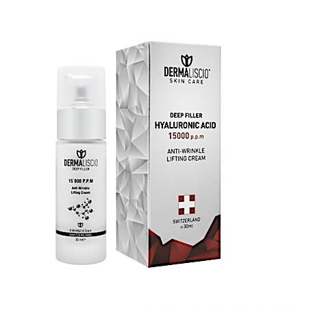 Dermaliscio hialurono (15 000 p.p.m. pretgrumbu pacilājošs) skābes krēms, Hyaluronic Acid Anti-Wrinkle Lifting Cream, 30ml
