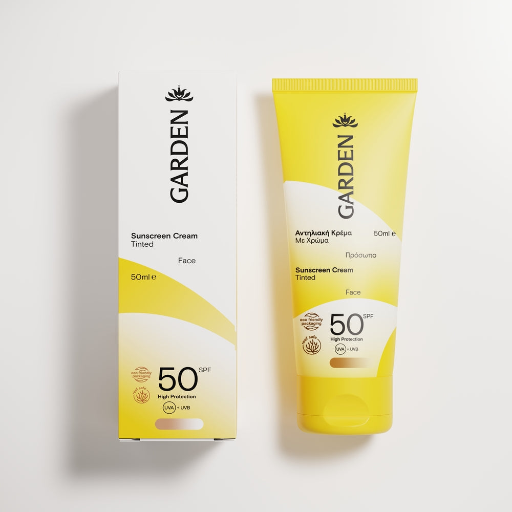 GARDEN Apsauginis veido kremas nuo saulės SPF50 su spalva, 50ml