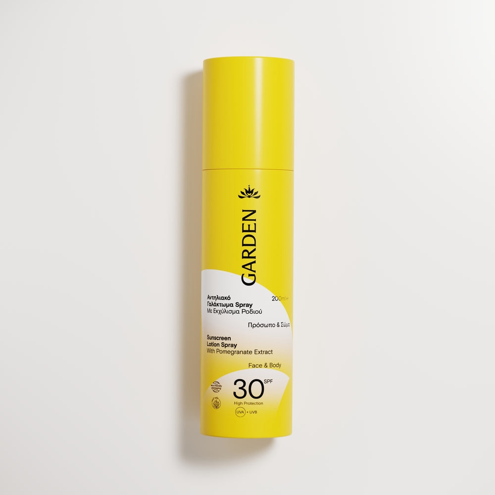 GARDEN Apsauginis purškiamas losjonas nuo saulės su granatų ekstraktu SPF30, 200 ml
