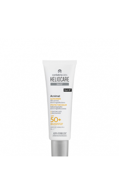 HELIOCARE 360 ACNIMAT taukainai un pūtītēm tendētai ādai SPF 50+, 50 ml
