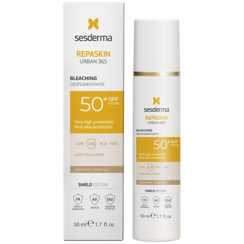 SESDERMA REPASKIN SILK TOUCH SEJAS AIZSARGLĪDZEKLIS AR KRĀSU SPF 50, 50 ML
