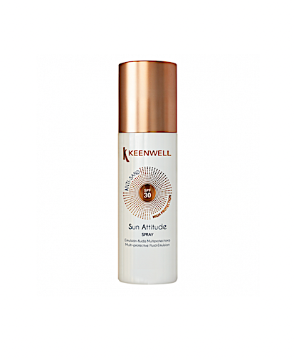 KEENWELL SUN ATTITUDE AIZSARGĀJOŠA, IEDĒGUMU VEICINOŠA FLUIDA EMULSIJA ĶERMENIM SPF 30, 150 ml